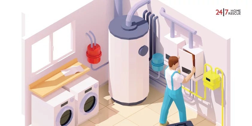 Central heating system illustration