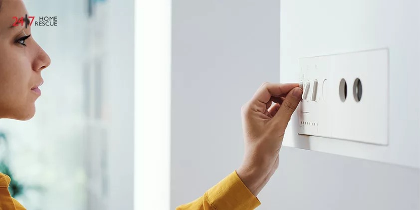 Young Woman is Reset the Boiler