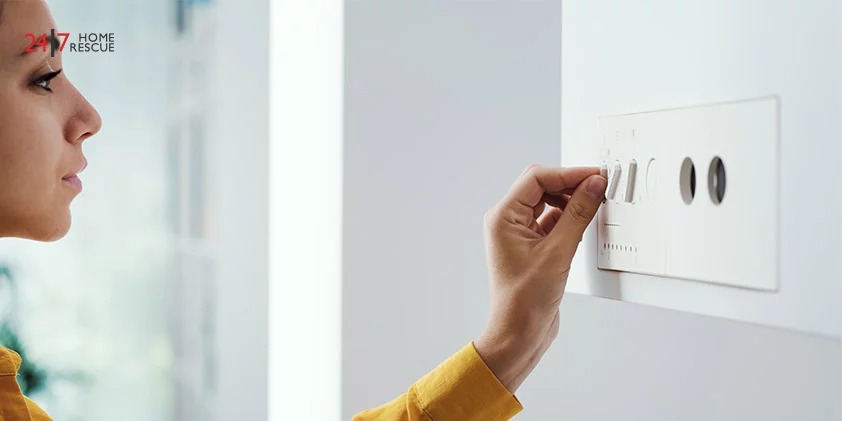 Young Woman is Reset the Boiler