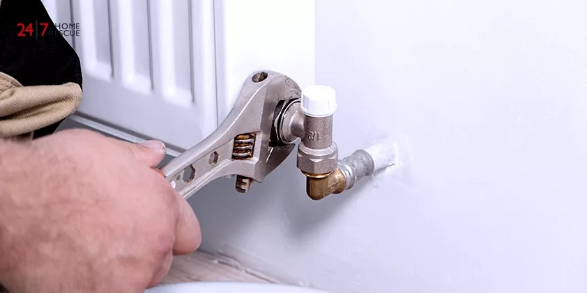 Plumber open radiator valves