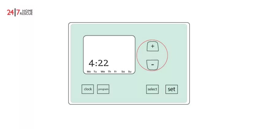 Use the Up and Down buttons to change days