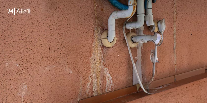 Blockages due to external drainage pipe