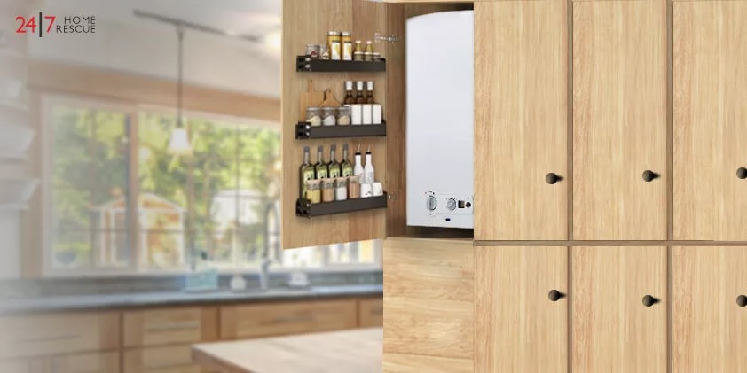Build a cupboard with a spice rack door
