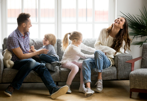 Happy family Enjoying peace of mind