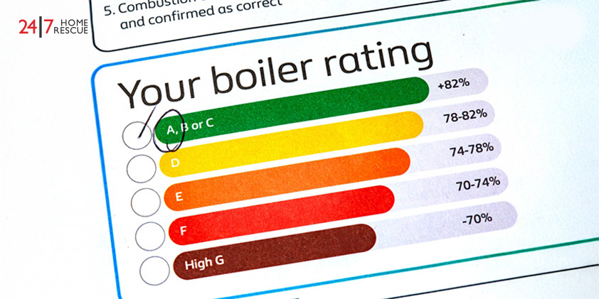 customer household boiler rating on a service inspection document