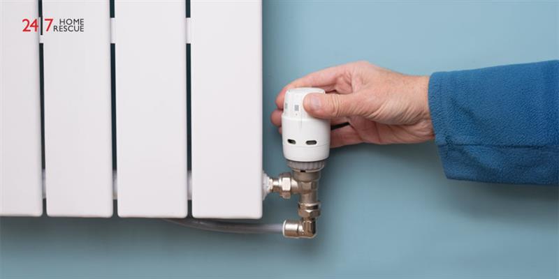 adjusting temperature on TRV radiator thermostat valve