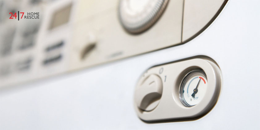 Combi boiler pressure gauge into the red and displaying high pressure fault