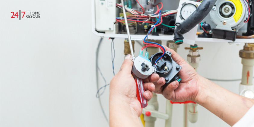Close-up of Worcester boiler PCB replacement and fixing printed circuit board malfunction