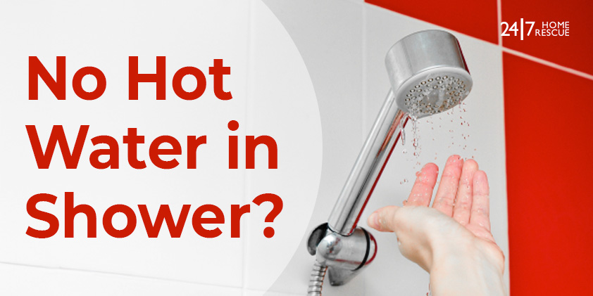 Close-up of shower head with no hot water