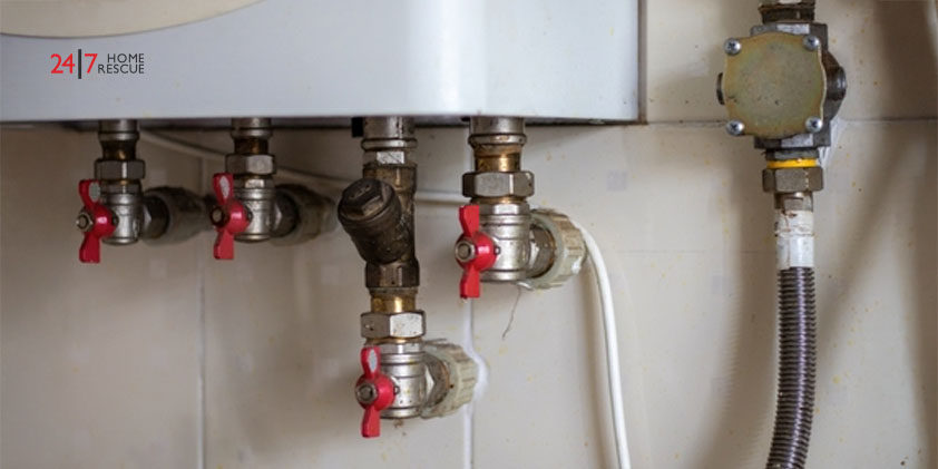 A picture showing heating components of a boiler