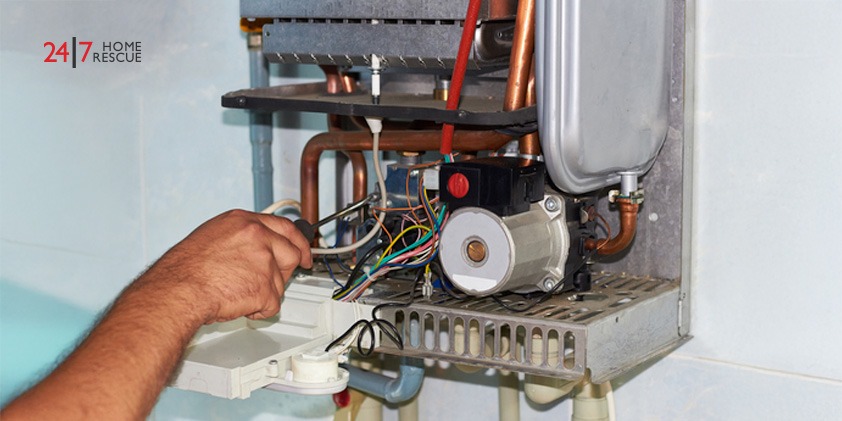 Picture showing a faulty pcb of a gas boiler