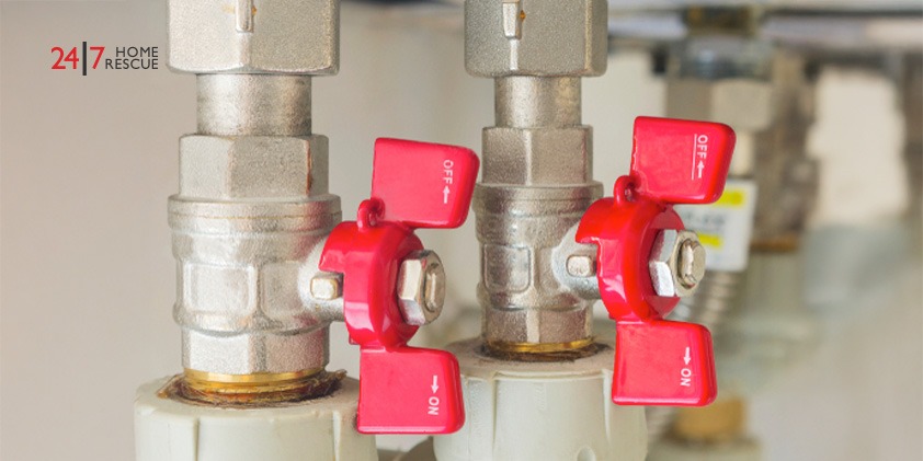 Hot and cold water control valves of a combi boiler