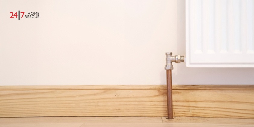 A lock shield radiator valve in a heating system circuit