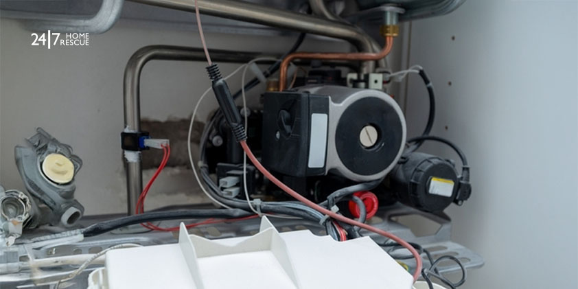 A picture showing heating components of a boiler