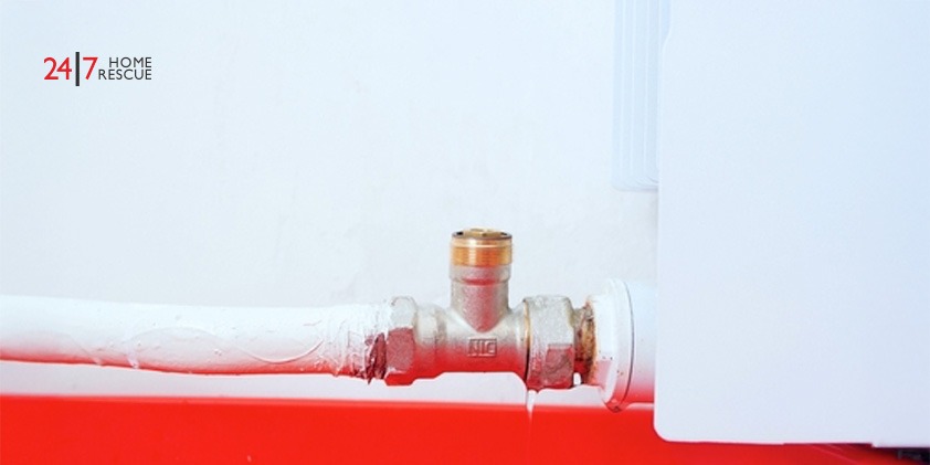 A leaking pipe valve of a lockshield